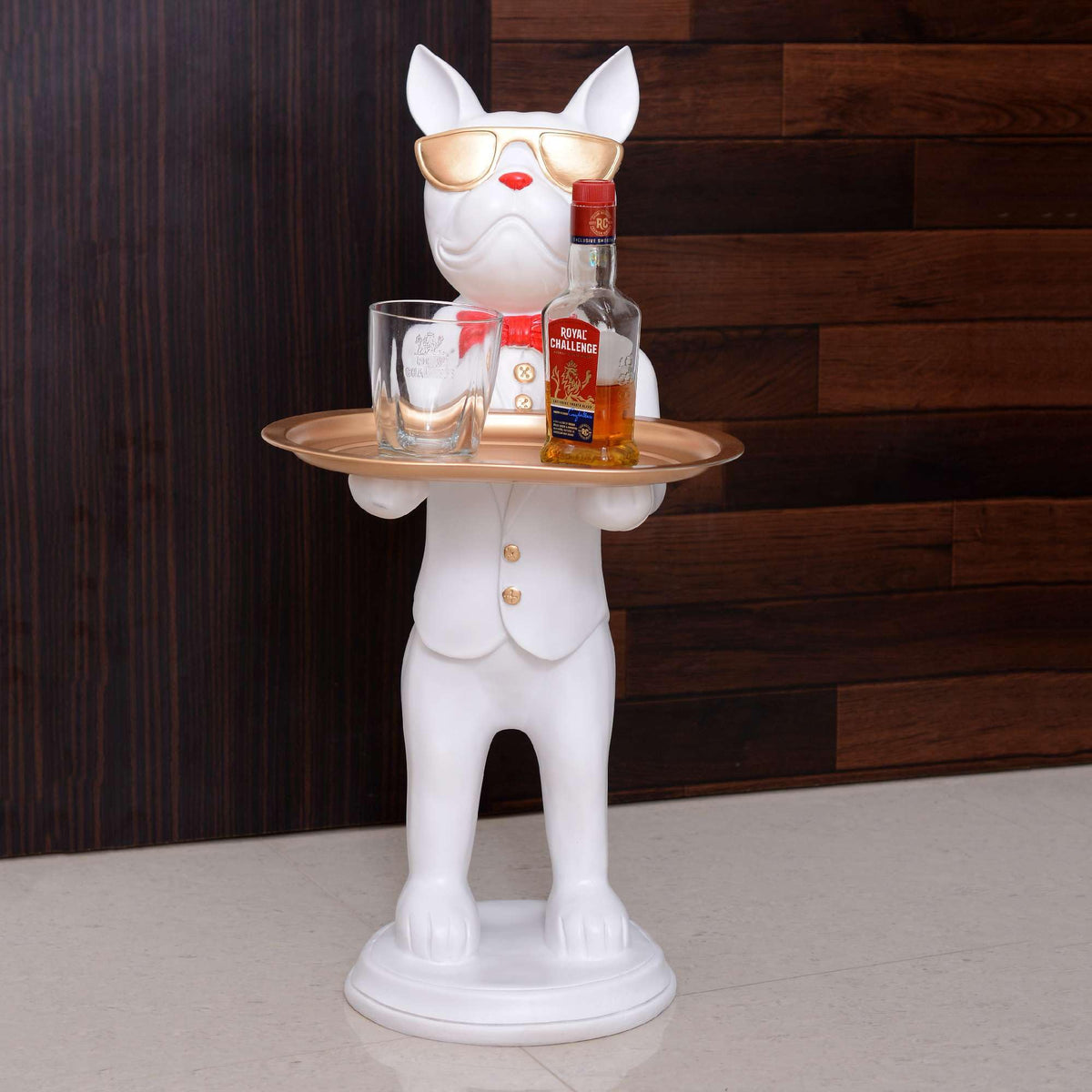 ADI_Crafts Cool Dog Showpiece with Plate for Home Décor Item | Kitchen,Bedroom,Office,Dinning Table Decorative Item -09