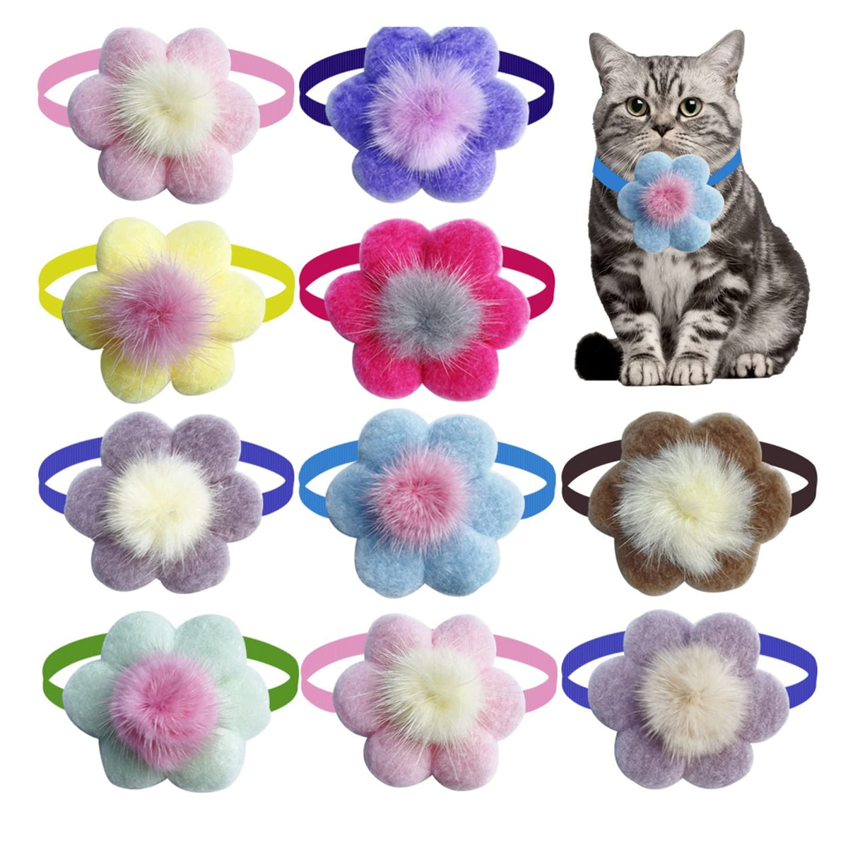 50/100 pcs Flower Puppy Dog Cat Bow Ties Necktie Cute Pets Bowties Supplies Grooming for Small Dogs