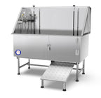 62" Stainless Steel Pet Dog Bath Tub with Faucet (Right door/Left Drain), 62 x 27 x 58"