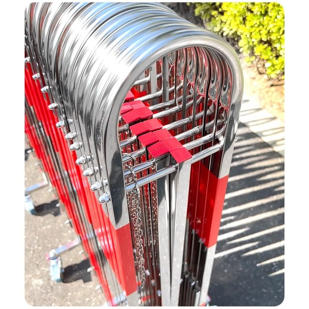 Adjustable Stainless Steel Expandable Safety Gate - Mobile Barrier for Parks, Garages & Hospitals - 1.3x4m Traffic Control Solution for Crowd Management