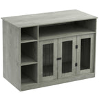 47-Inch Dog Crate Furniture with Storage for Medium and Large Dogs, Gray