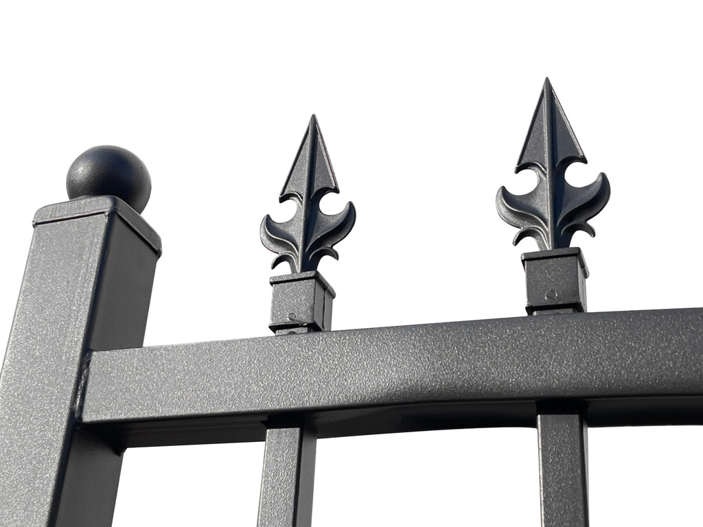 20x7ft BiParting Driveway Gate Galvanized Steel Deer Design with Frame