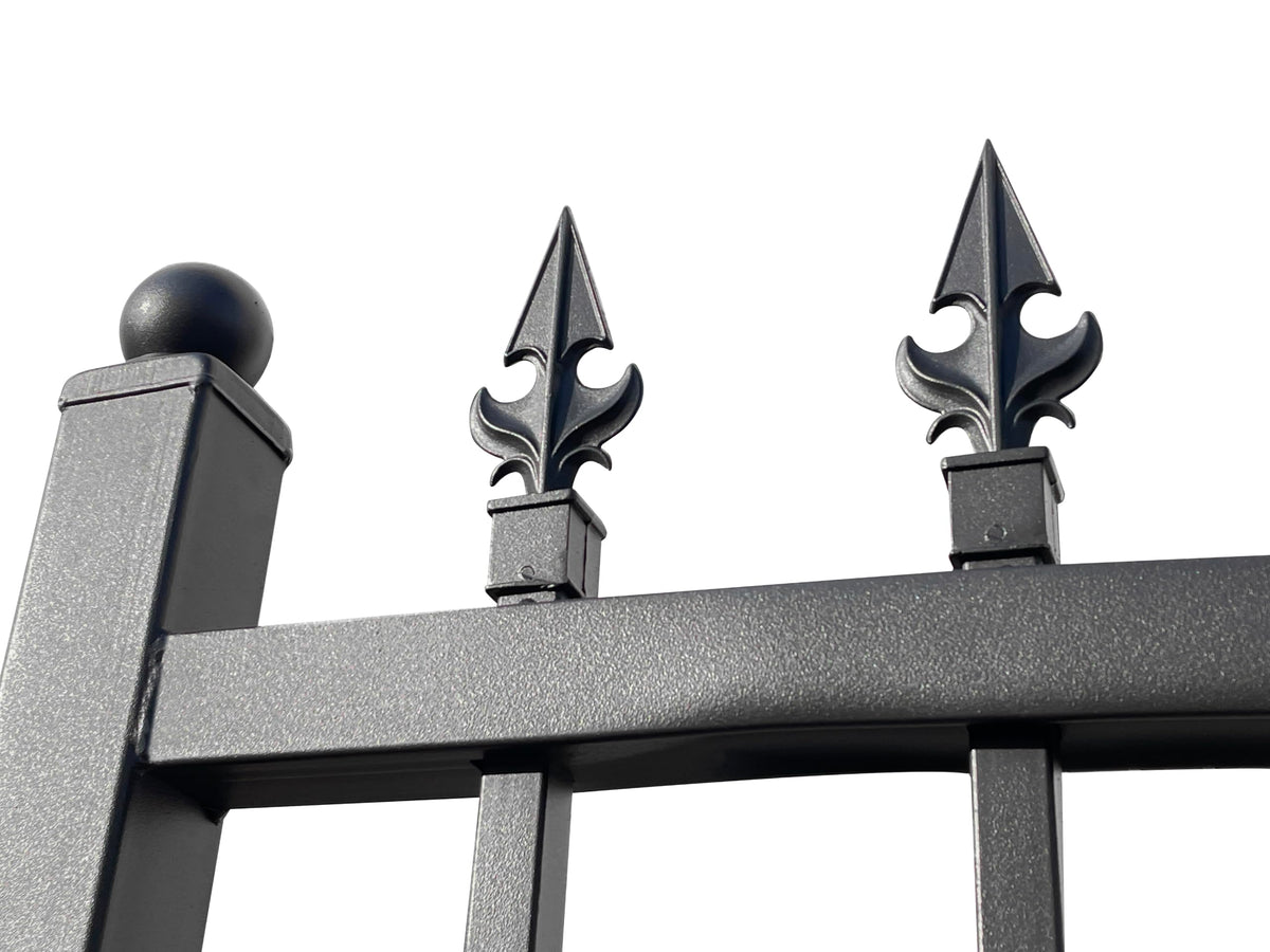 20x7ft BiParting Driveway Gate Galvanized Steel Deer Design with Frame