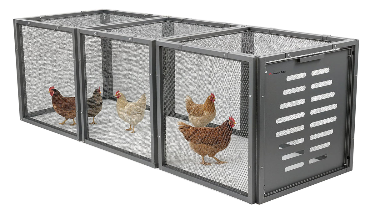 Anleolife Chicken Tunnel, Predator Proof Galvanized Modular Chicken Run