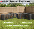 Anleolife Chicken Tunnel, Predator Proof Galvanized Modular Chicken Run