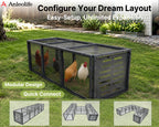 Anleolife Chicken Tunnel, Predator Proof Galvanized Modular Chicken Run