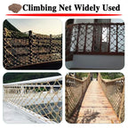 16x26FT Outdoor Safety Net - Anti-Fall Climbing & Balcony Protection, Durable Jute Hemp Rope Mesh for Kids, Pets, Trucks & Trailers, Retro Design