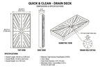 8' X 8' Quick N' Clean Modular Plastic Drain Deck