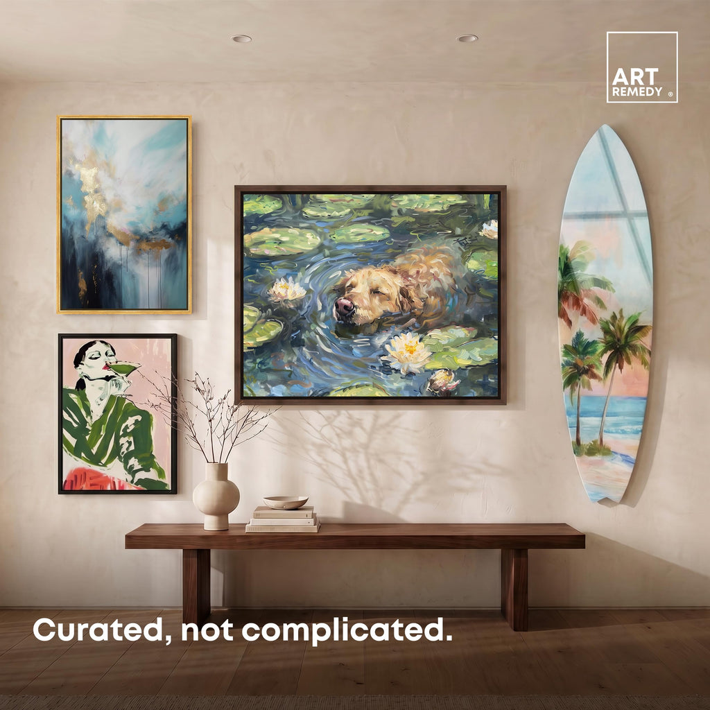 Art Remedy Dog Glam Cover Framed Acrylic Print Fashion Wall Art, Black Frame, 30 x 45, Set of 2
