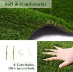 Artificial Grass for Pet Dogs 11' x 34', FREADEM Thick Synthetic Fake Grass Turf with Drain Holes, Indoor Outdoor Lawn Landscape for Gym Patio Balcony Playground Backyard, Height 1.38 Inch, Customized
