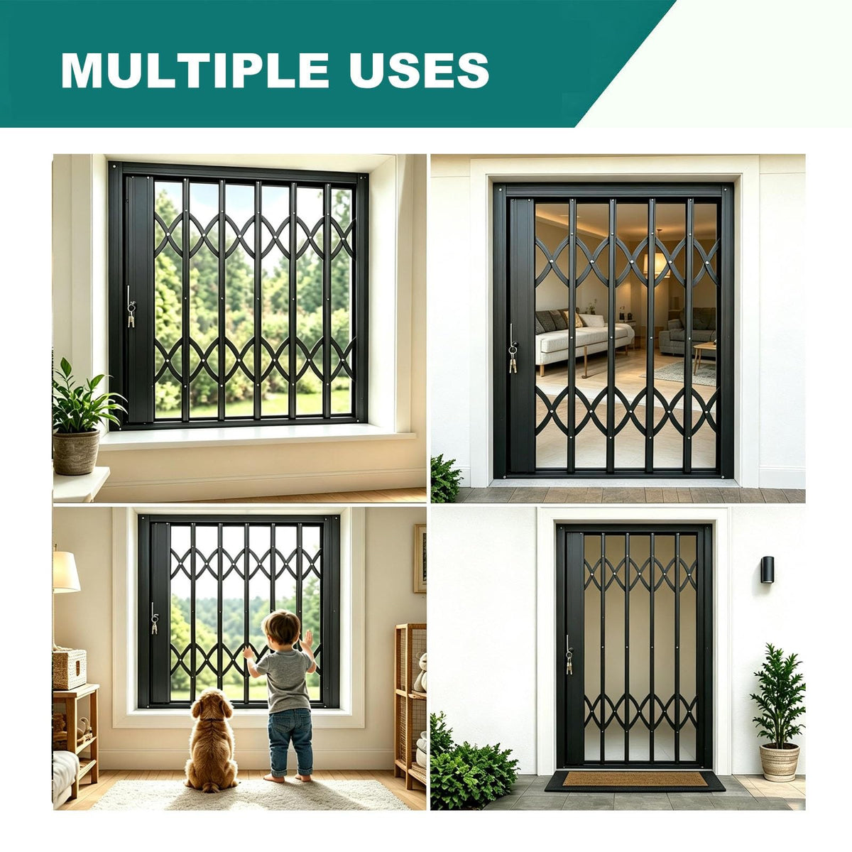 Anti Theft Heavy Duty Security Gate, Collapsible Retractable
