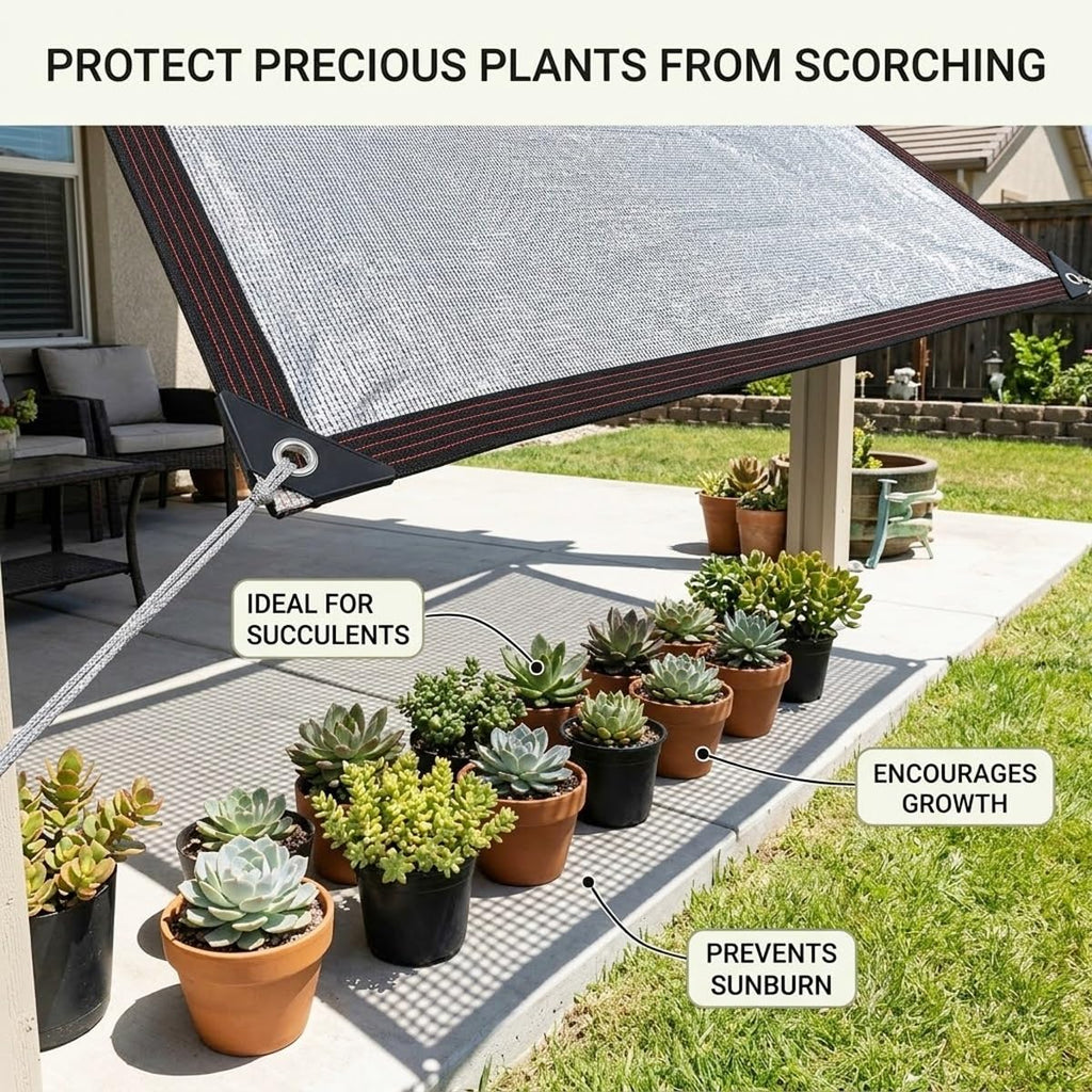 99% Aluminum Shade Cloth, Heavy Duty Reflective Sun Shade Mesh Tarp with Grommets for Outdoor Patio, Garden, Car Cover, Dog Kennel & Greenhouse Canopy(26x66ft/8.0x20m)