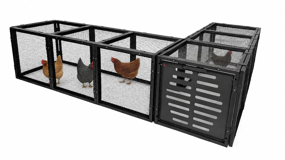 Anleolife Chicken Tunnel, Predator Proof Galvanized Modular Chicken Run