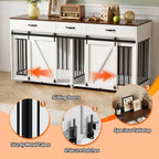71" Double Dog Crate Furniture, White