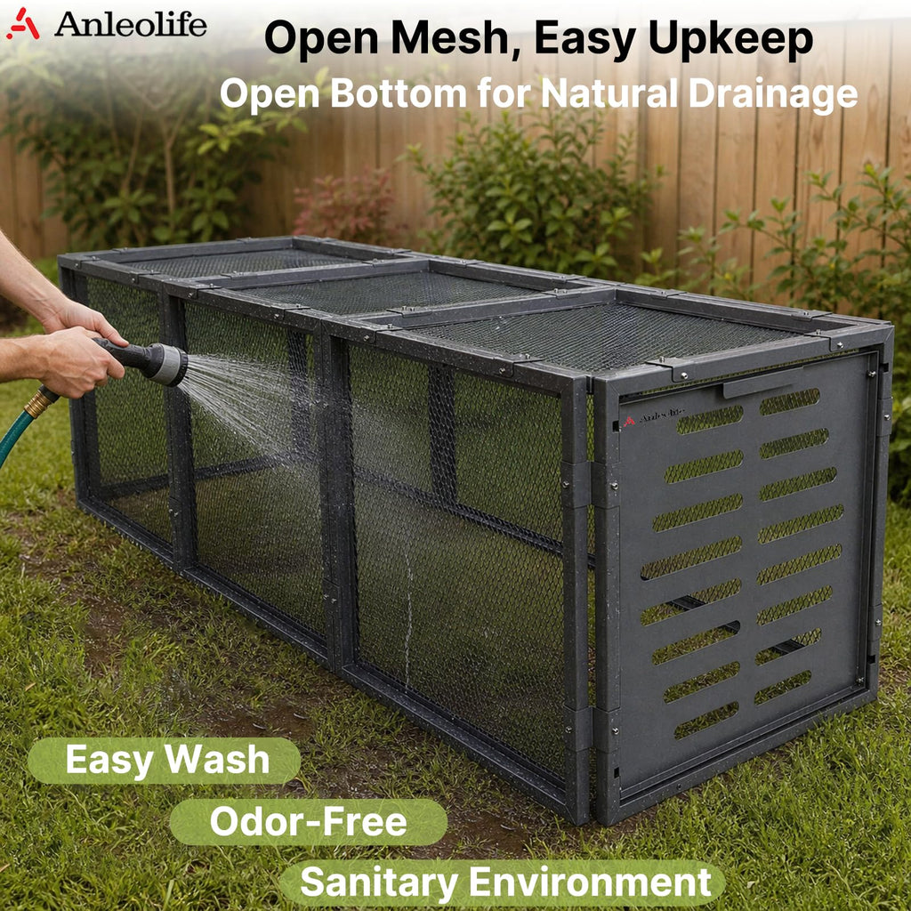 Anleolife Chicken Tunnel, Predator Proof Galvanized Modular Chicken Run