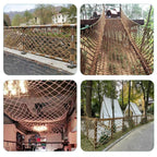 16x26FT Outdoor Safety Net - Anti-Fall Climbing & Balcony Protection, Durable Jute Hemp Rope Mesh for Kids, Pets, Trucks & Trailers, Retro Design