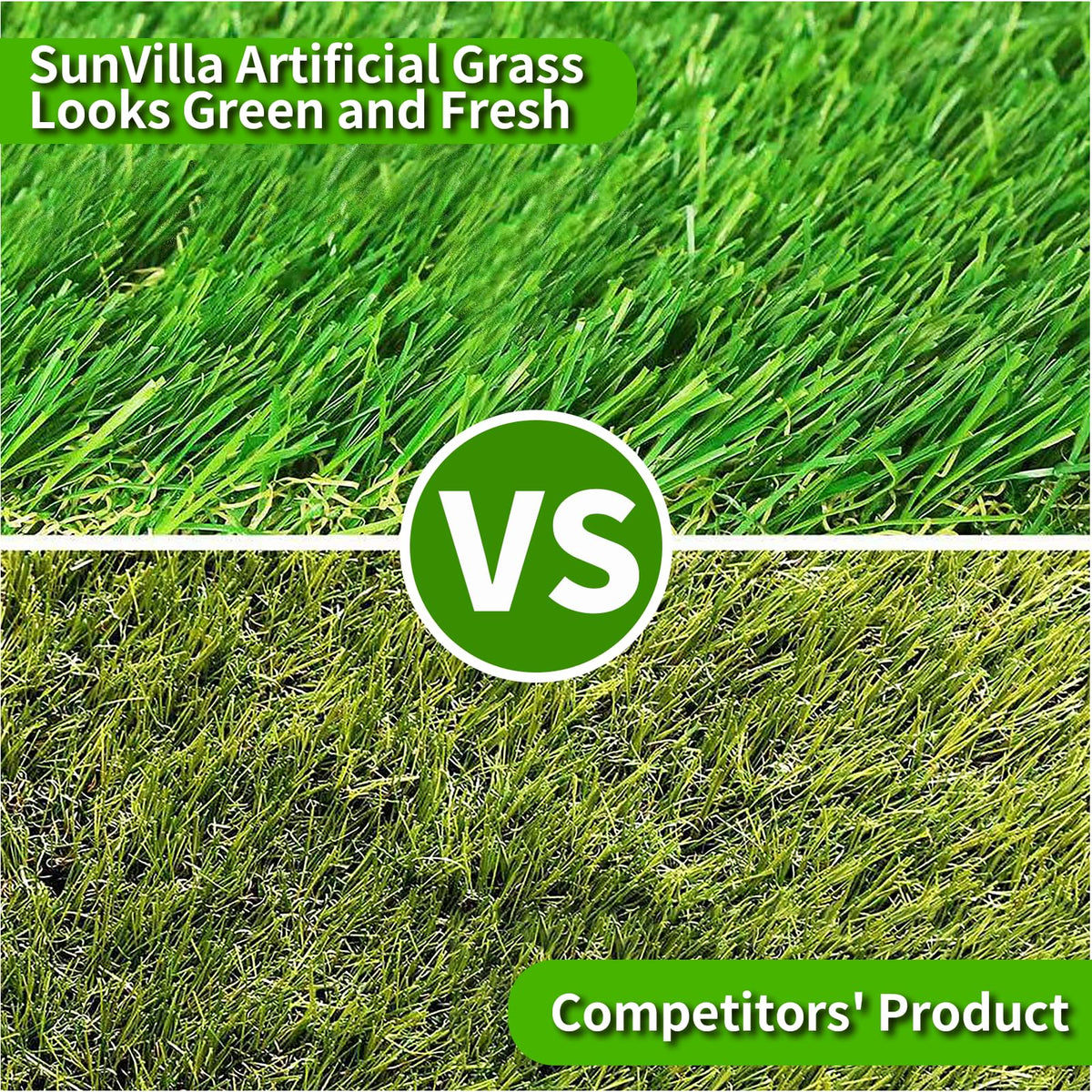 Artificial Grass Rug Indoor Outdoor, 13ft x 25ft (325 Square FT) Realistic Thick Synthetic Fake Grass Mat for Dogs, Garden Lawn Landscape Patio Grass