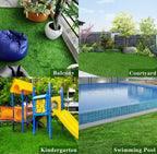 Artificial Grass for Pet Dogs 11' x 34', FREADEM Thick Synthetic Fake Grass Turf with Drain Holes, Indoor Outdoor Lawn Landscape for Gym Patio Balcony Playground Backyard, Height 1.38 Inch, Customized