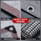 95% Aluminum Shade Cloth, 15'x33' Car/Dog Sun Reflective Aluminet tarp,Silver Reflective Sun Shade Net Cover with Grommets,Breathable,Sun/UV/Heat Blocking for Camping,RVs,with Accessories