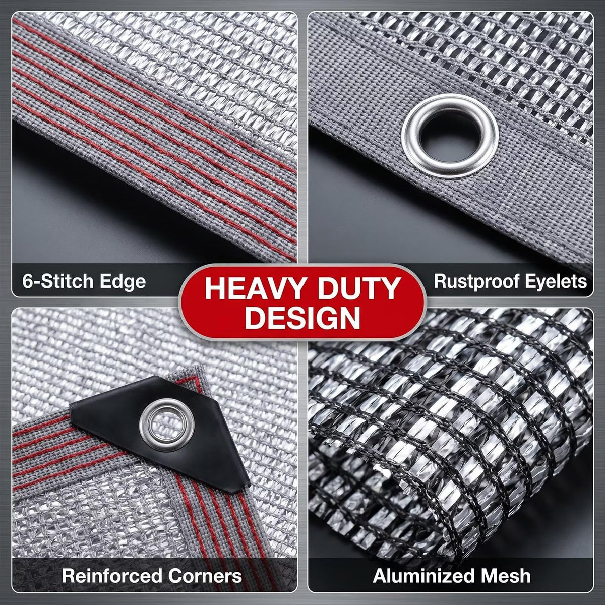 95% Aluminum Shade Cloth, 15'x33' Car/Dog Sun Reflective Aluminet tarp,Silver Reflective Sun Shade Net Cover with Grommets,Breathable,Sun/UV/Heat Blocking for Camping,RVs,with Accessories